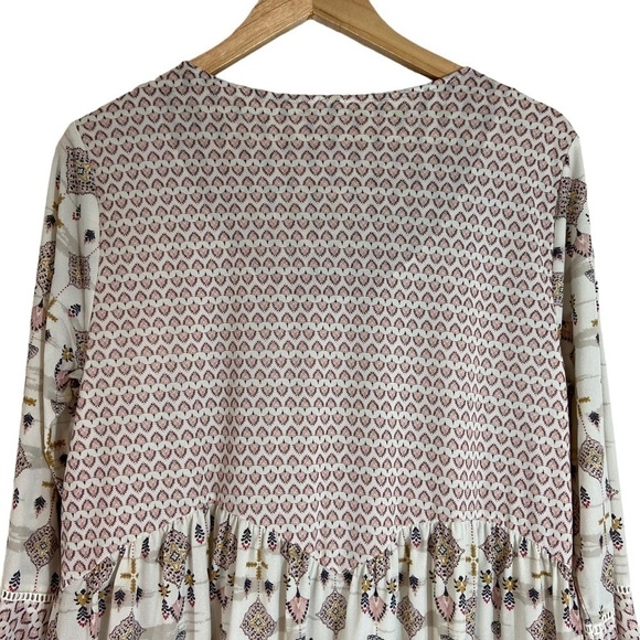 Style & Co Mixed Print Peasant Blouse - Picture 8 of 9